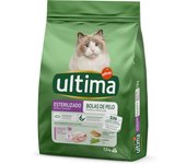 Ultima Esterilizado Bolas de pelo, con pavo para gatos - 7,5 kg