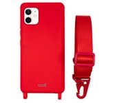 FUNDA MOVIL BACK COVER COOL SILICONA RED + CINTA RED IPHONE 12 MINI