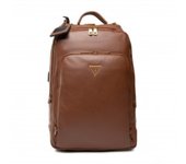 Mochila Guess Scala para hombre, combinación de piel sintética y textil, color marrón, tamaño 27.5 x 42.5 x 13 cm, diseño moderno y funcional para uso diario