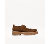 Bershka Zapato Acordonado Piel Animal Print Hombre 43 Marrón
