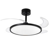 Slim Bel Air Dc 32w Ventilador De Techo 4 Aspas Retráctiles Negro