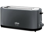 Tostador Ufesa Duo Plus 1400W 2 Ranuras Ajustables 7 Niveles Gris