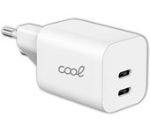 Cool Cargador Red Universal Fast Charger Dual 2x USB-C 35W Blanco