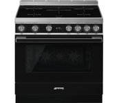 Smeg Portofino CPF9IPBL Cocina de Inducción 5 Zonas + Horno Pirolítico Negro