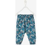 VERTBAUDET Pantalón vaporoso estampado para bebé verde oscuro estampado