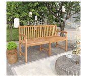 vidaXL Banco De Jardín De Madera Maciza De Teca 150 Cm
