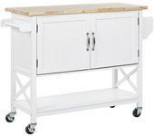 Beliani Carrito de cocina blanco