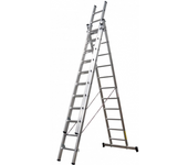 Escalera homelux profesional triple, certificación en-131 -3 de 5 metros x 19 peldaños