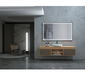 Espejo con luz led perimetral integrada en el marco para vestidor, baño, maquillaje color negro mate - anti-vaho y sensor de encendido 140 x 80