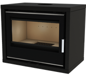 Termofoc - estufa de leña insertable con turbinas modelo portimao sl695 de 7,3 kw