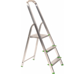 Keroppa escalera doméstica plegable 3 peldaños aluminio con gancho de pared multiusos. antideslizante, ligera y resistente.