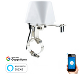 Válvula wifi inteligente de agua y gas smartfy color blanco compatible con alexa, google home, smart life y tuya