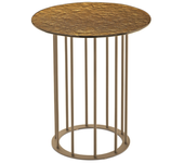 Mesa de centro redonda con tapa de cristal dorado ø 45x50h cm
