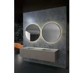Espejo con luz led para baño, dormitorio, vestidor - redondo retroiluminado incorpora doble sensor on/off y anti-vaho - marco nergo mate 70cm ø