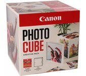 Canon Photo Cube Creative Pack, Incluye 40 Hojas de Papel Fotográfico Brillo y Marco de Fotos XLBoom Acrílico 13x13, Compatible con Impresoras de Inyección de Tinta PIXMA, Rosa