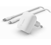Belkin Cargador de Pared USB Tipo C Power Delivery con Cable USB a Lightning, certificación USB-C PD 3.1 PPS, para iPhone 14, Pro, MAX, Plus, iPad, Galaxy, Pixel y Otros, 20W - Blanco