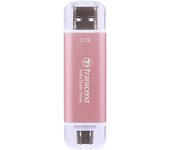 Transcend SSD Portátil ESD310P 2TB, 10 Gbit/s, Type-A/Type-C Compatible con PS4/PS5 - TS2TESD310P, Rosa