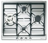 Placa Gas - Smeg SR60GHS, 4 Zonas, 60 cm, Acero Inoxidable, Sin Marco