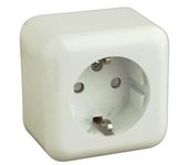 Base Enchufe Schuko Superficie BLANCO