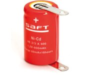Bateria 2/3A NiCd 1,2V 600mA Con Terminales