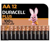 Duracell Plus pilas AA (pack de 12) - Alcalinas 1,5 V - Hasta 100 % de extra duración - Fiabilidad para dispositivos cotidianos - Embalaje sin plástico - 10 Años de almacenamiento - LR6 MN1500