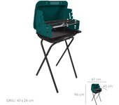 WOLFPACK LINEA PROFESIONAL - Barbacoa Carbon y Leña Plegable Cayuse, Parrillas Regulables. Barbacoa Jardin, Playa, Patio, 47x43,5x96 cm.
