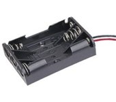 Portapilas R03 4 Pilas AAA En Plano Con Cables