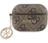 GUESS - Funda para AirPods Pro 2 (poliuretano), diseño de logotipo con texto en inglés "Strassed Charm", color marrón