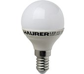 MAURER Bombilla Led Esferica E14. 4 W. -25 W. 300 lúmenes. Luz Calida. (3000°K), Blanco
