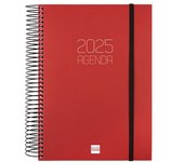 Finocam - Agenda Espiral Opaque 2025 1 Día Página Enero 2025 - Diciembre 2025 (12 meses) Burdeos Español