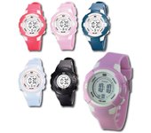 Reloj g&b lcd cadete c/estuche - resistente 30m