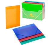 Carchivo, carpeta solapas plastico polipropileno traslucido folio goma violeta