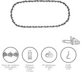 Cadena Motosierra 3/8" / 0.050" 1,3 Mm. / 50 Eslabones / 91 P