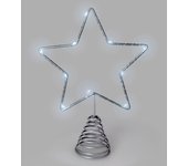 Guirnalda adorno luces navidad estrella arbol navidad luz blanco frio. 10 leds. uso interno protección ip20. 2 baterias aa