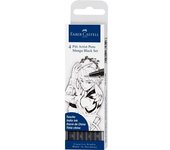 Faber-Castell 167132 rotulador de punta fina Negro 4 pieza(s)