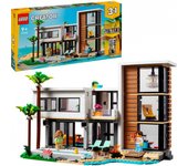 LEGO Creator 3 en 1 Casa Moderna de Juguete Convertible en Edificio de 3 Plantas o Cabaña del Bosque, Kit de Construcción con 2 Minifiguras, Regalo para Niños y Niñas de 9 Años o Más y Artistas 31153