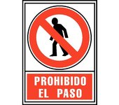 Señal prohibido el paso 210x297mm pvc rojo archivo2000 6174-05 rj