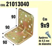 WOLFPACK LINEA PROFESIONAL Soporte para Madera Ángulo 90x90x90 mm.