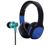 Sami RS11419A - Auriculares Diadema + Cascos - Pack Duo (2x1) - Headphone y Earphones - Graves Profundos - Sonido cristalino - Color Azul
