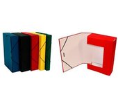 Mariola caja de proyectos cartón forrado geltex armada cierre goma y lomo de 3cm rojo