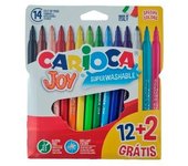 Rotulador 12 Colores Con 2 Regalo Carioca Joy 14cm