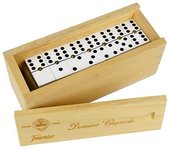 Fournier- DOMINO CHAMELO CELULOIDE CAJA MADERA, Color marrón (F06573)