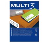 MULTI 3 10523 - Etiquetas adhesivas para impresión, inkjet laser y fotocopiadoras - Medida 105 x 35 mm, pack de 500 hojas
