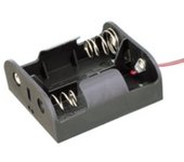 Portapilas R14 X2 Con Cables 2 Pilas R14