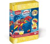 Maped - Set de Manualidades para Niños - Dinos Factory T Rex - a Partir de 6 Años - Ideal para Construir y Moldear - Incluye 1 Esqueleto de Madera, 6 Botes de Pasta Ligera, 3 Ojos y 1 Caja, 907210