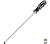 WOLFPACK LINEA PROFESIONAL Destornillador Plano Estampado Acero S2 Mango TPR Bimaterial. 1.6 Ø 9.0 x 300 mm