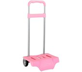 safta Carro Para Mochilas Escolares Muy ligero Ruedas Resistentes Con Asa Extraíble, Rosa Claro, 85 cm (641088905)