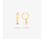 Radiant - Colección Basics- Pendientes Huggies Gold para Mujeres, de Plata bañado en Oro de 24 quilates. Diseño elegante y sofisticado.