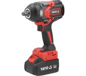 YATO, modelo YT-828071, Llave de impacto, ideal para apriete profesional de tornillos, batería 18V 4,0Ah, 1200Nm de par, motor potente, encastre 1/2"