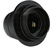 Portalamparas 4 a. e-27 con rosca + arandela negro
